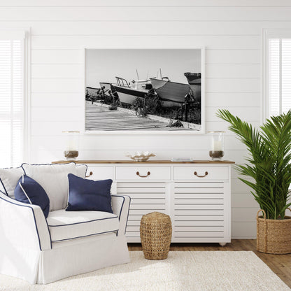 Black and White Marina | Beach Photography Print - Departures Print Shop