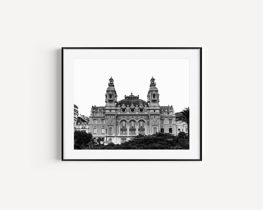 B&W Monte Carlo Casino II | Monaco Travel Print - Departures Print Shop