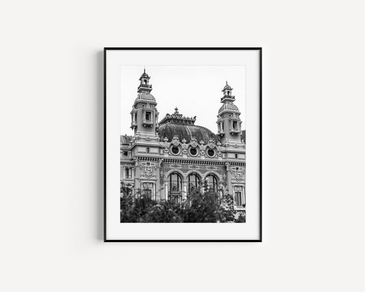 B&W Monte Carlo Casino III | Monaco Travel Print - Departures Print Shop