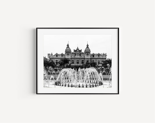 B&W Monte Carlo Casino IV | Monaco Travel Print - Departures Print Shop