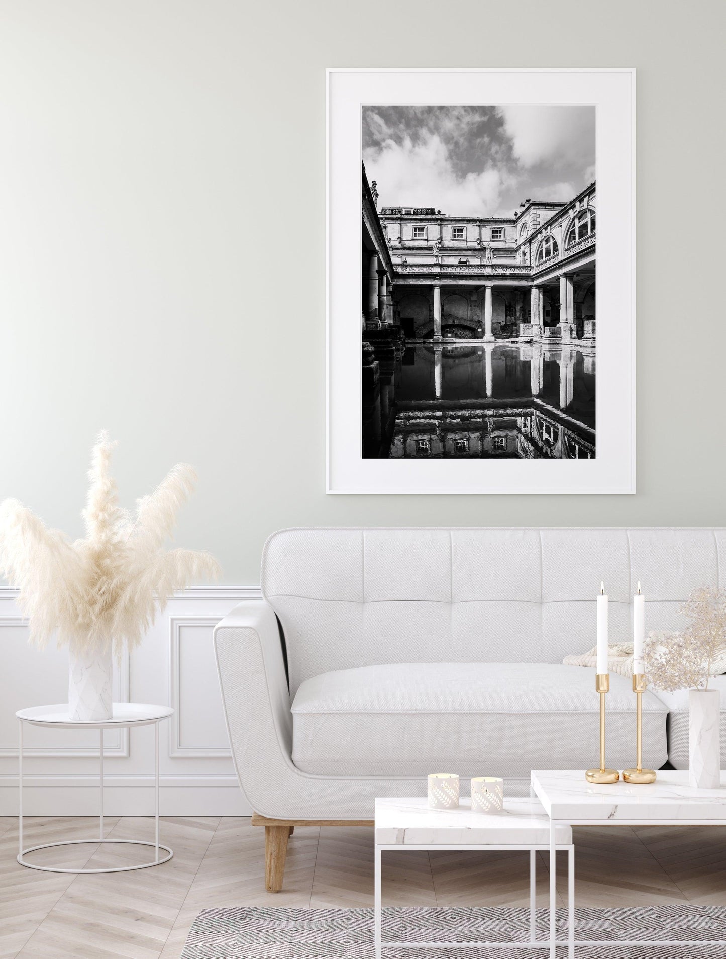 Black and White Roman Baths Print | Bath England United Kingdom Photography Print - Departures Print Shop