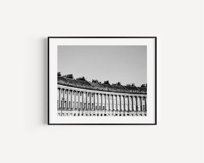 B&W Royal Crescent Bath England II | United Kingdom Print - Departures Print Shop