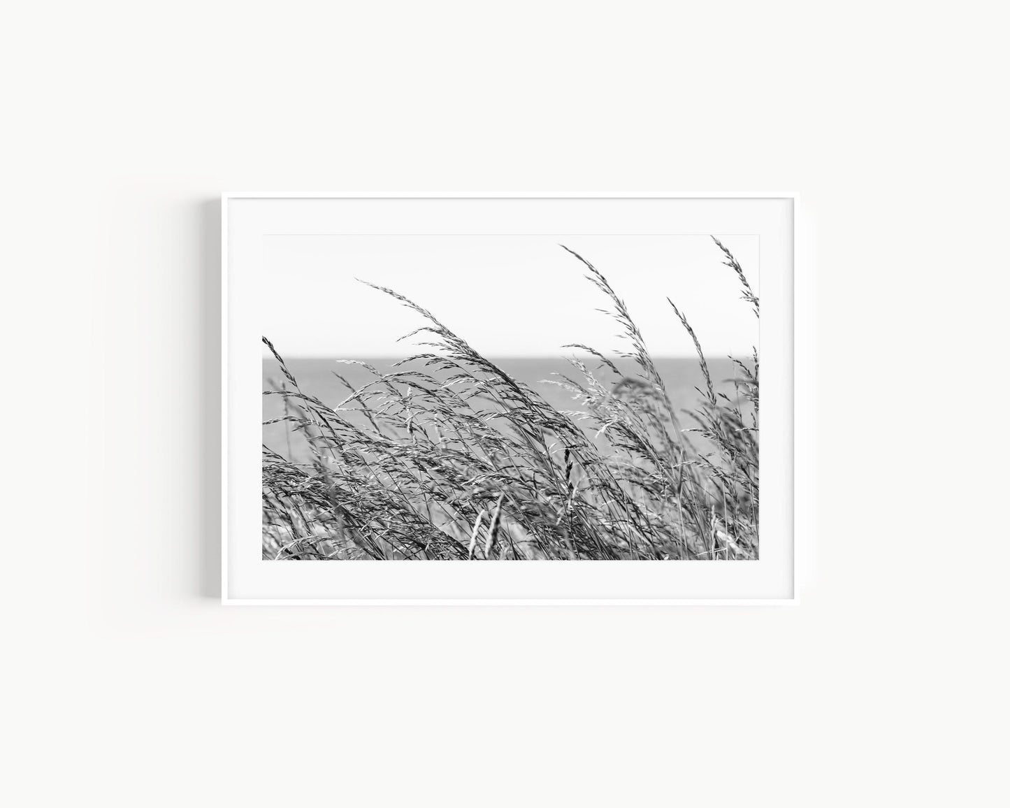 B&W Sea Oats III | Neutral Beach Print - Departures Print Shop