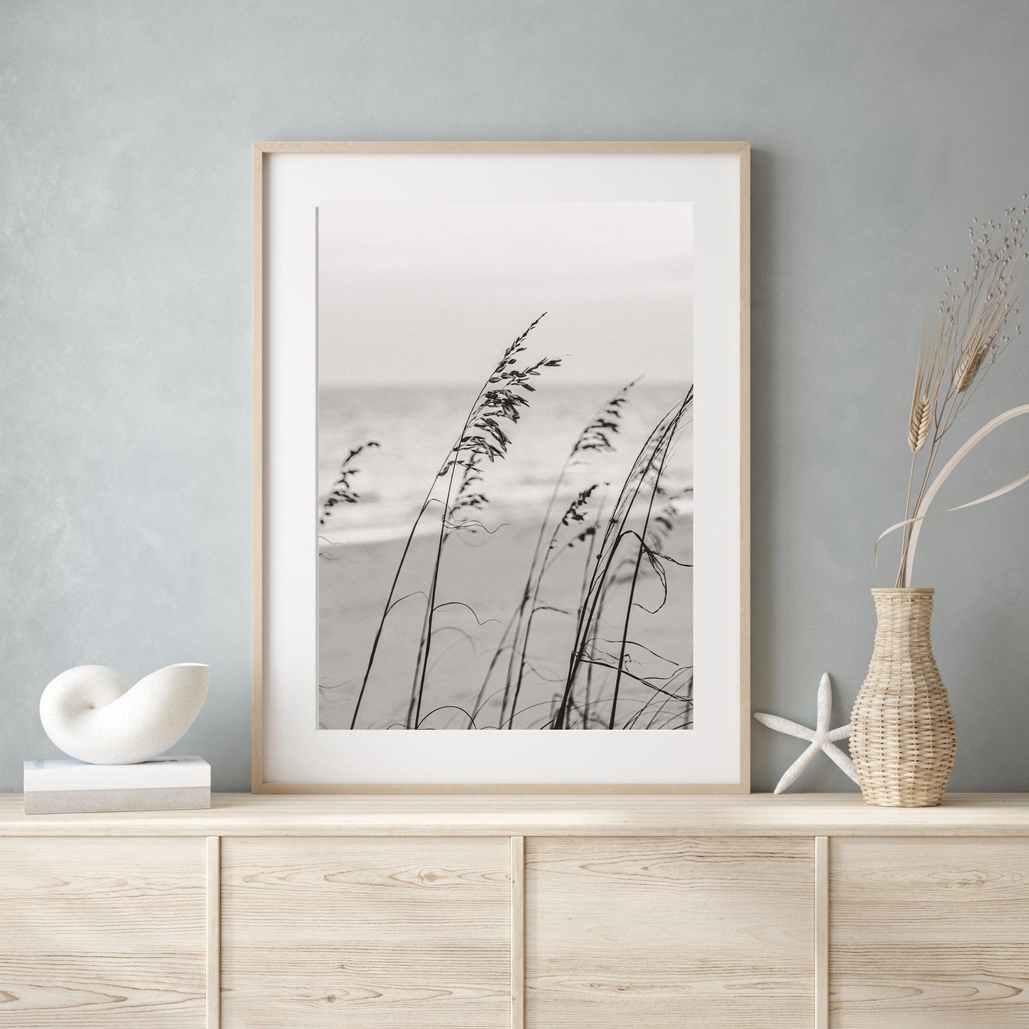 B&W Sea Oats | Beach Print - Departures Print Shop