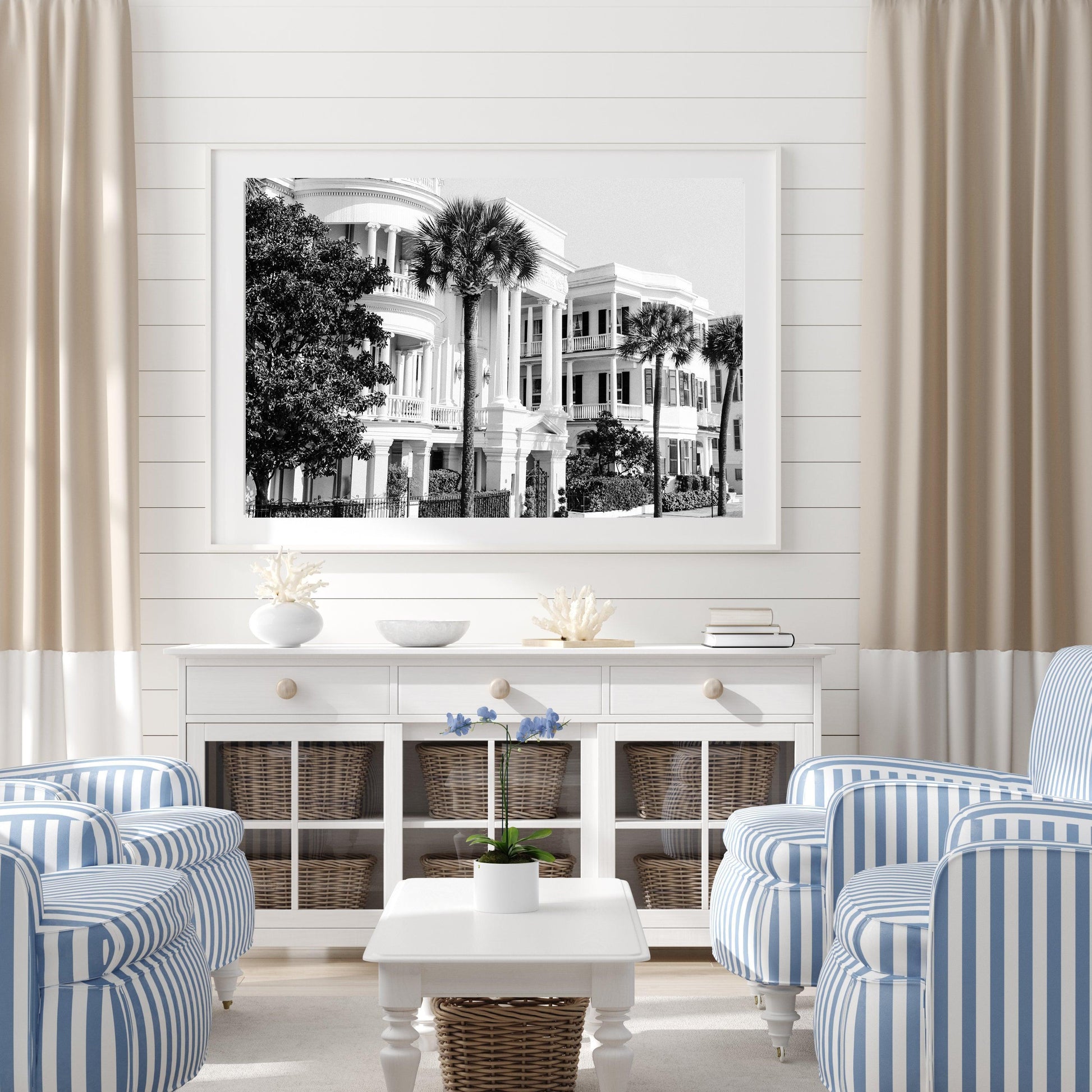 B&W The Battery | Charleston Print - Departures Print Shop
