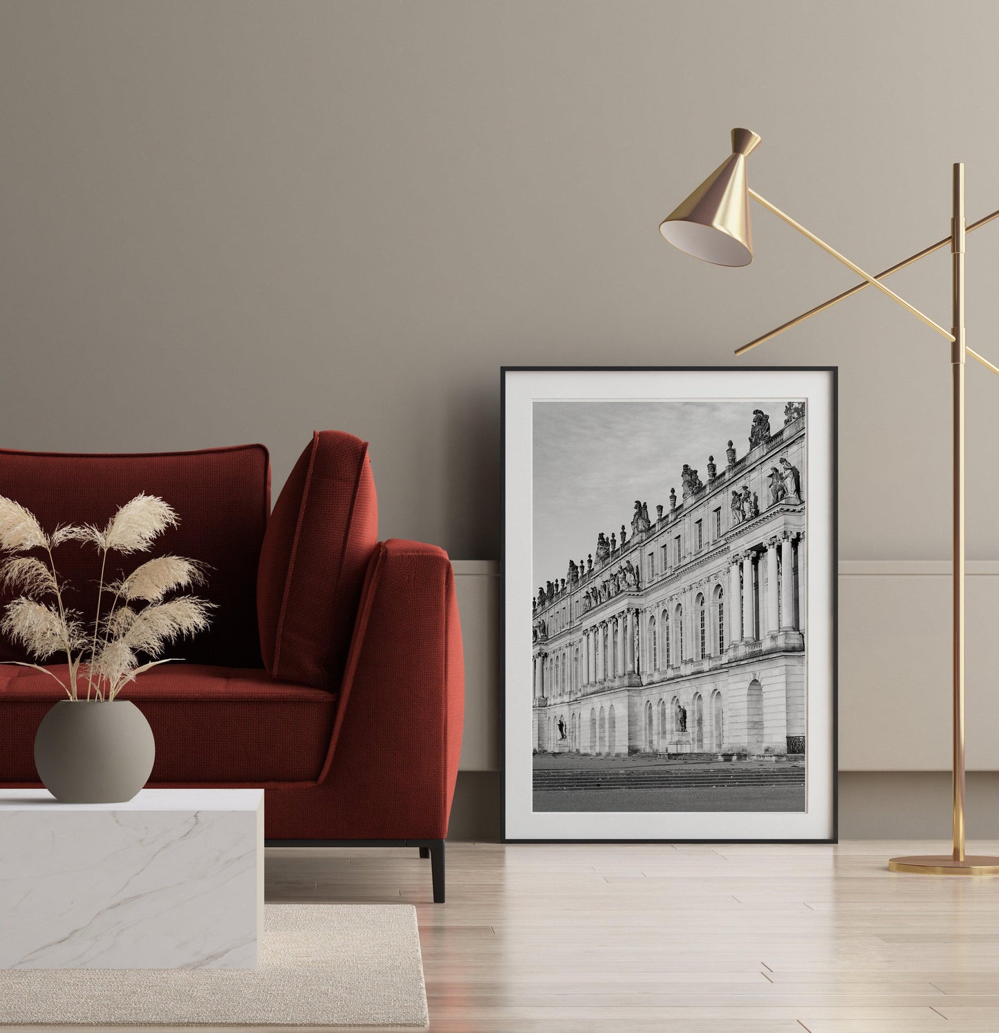 B&W Palace of Versailles Architecture | Paris France Print - Departures Print Shop