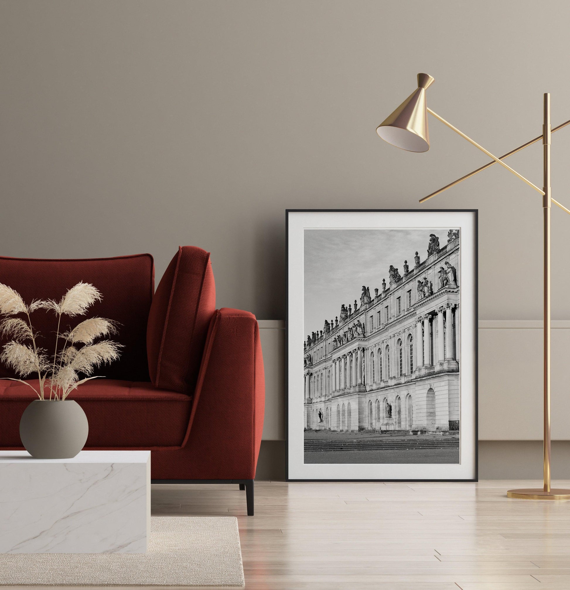 B&W Palace of Versailles Architecture | Paris France Print - Departures Print Shop