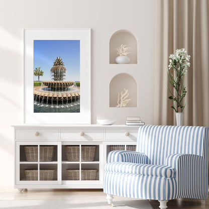 Charleston Pineapple Fountain Print | Charleston Photography Print - Departures Print Shop