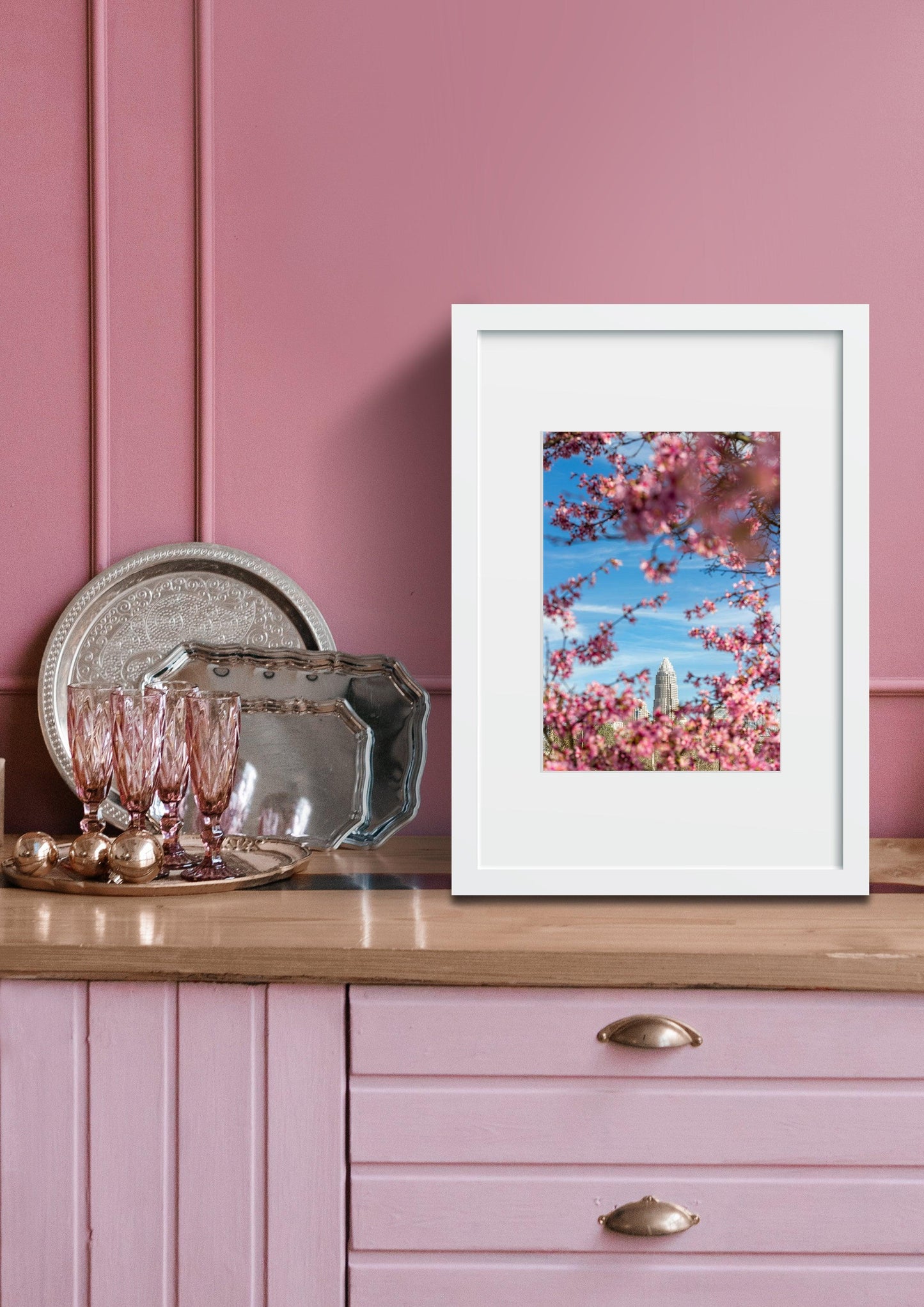 Charlotte Skyline in Spring | Charlotte Print - Departures Print Shop