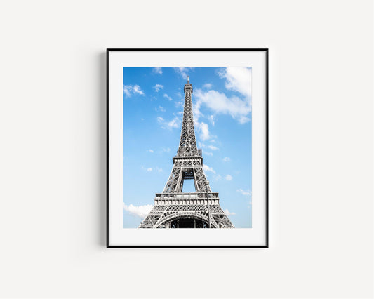 Eiffel Tower Clear Blue Skies II | Paris Print - Departures Print Shop