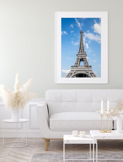 Eiffel Tower Clear Blue Skies II | Paris Print - Departures Print Shop