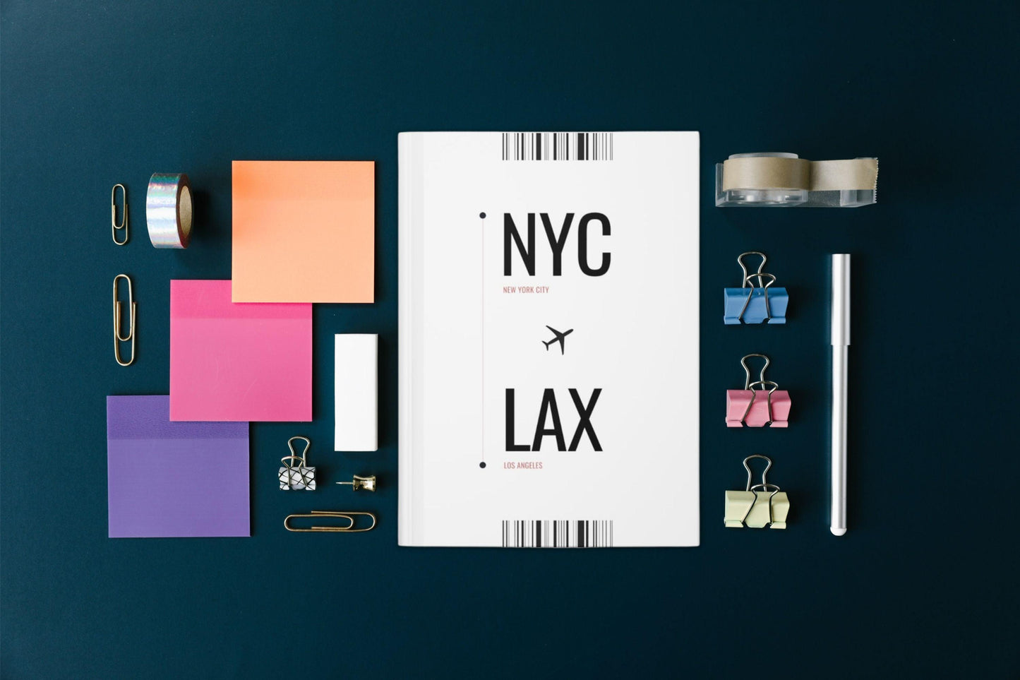 NYC to LAX | Boarding Pass Travel Notebook - Departures Print Shop