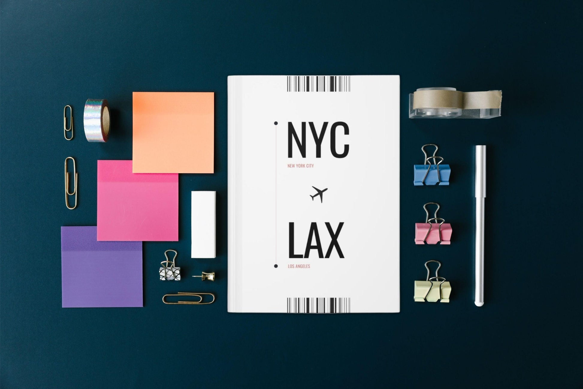 NYC to LAX | Boarding Pass Travel Notebook - Departures Print Shop