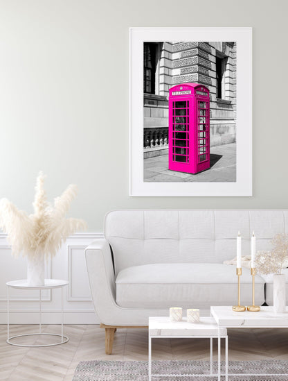 Pink Phone Booth III | London Print - Departures Print Shop