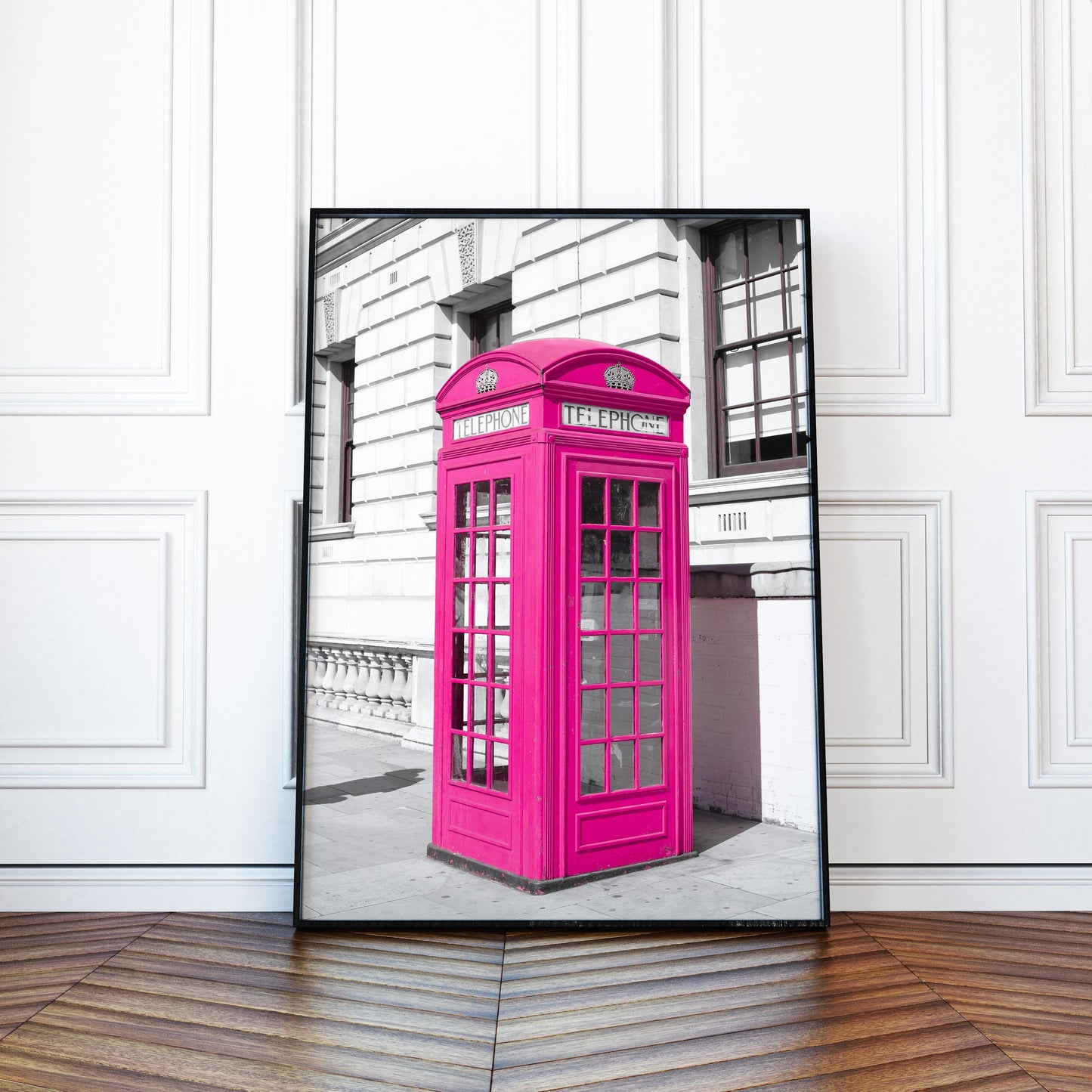 Pink Phone Booth | London Print - Departures Print Shop