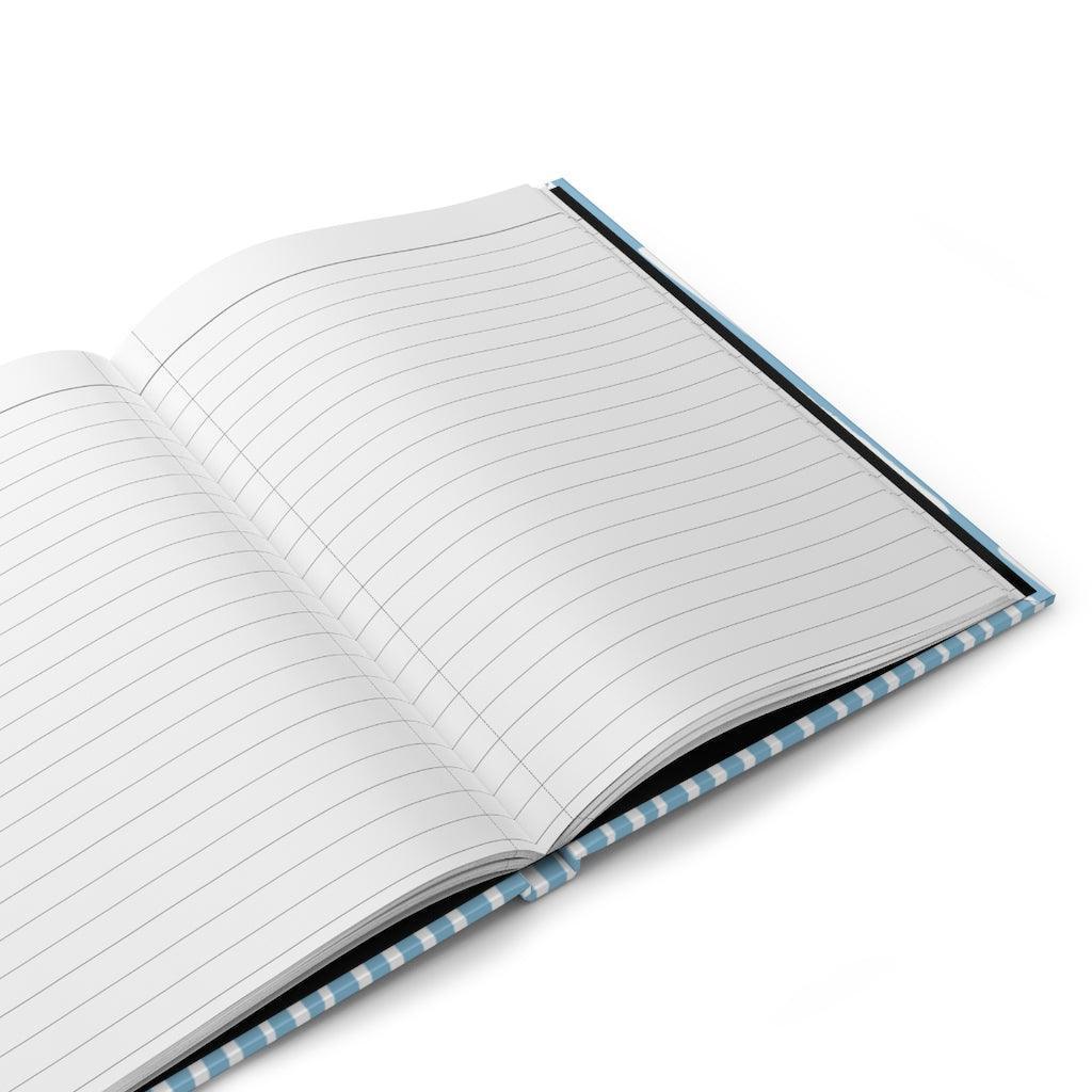 Sky Blue | Blue Striped Hardcover Notebook - Departures Print Shop