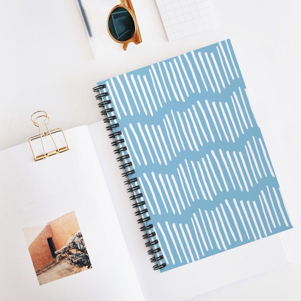 Sky Blue | Geometric Print Spiral Notebook - Departures Print Shop