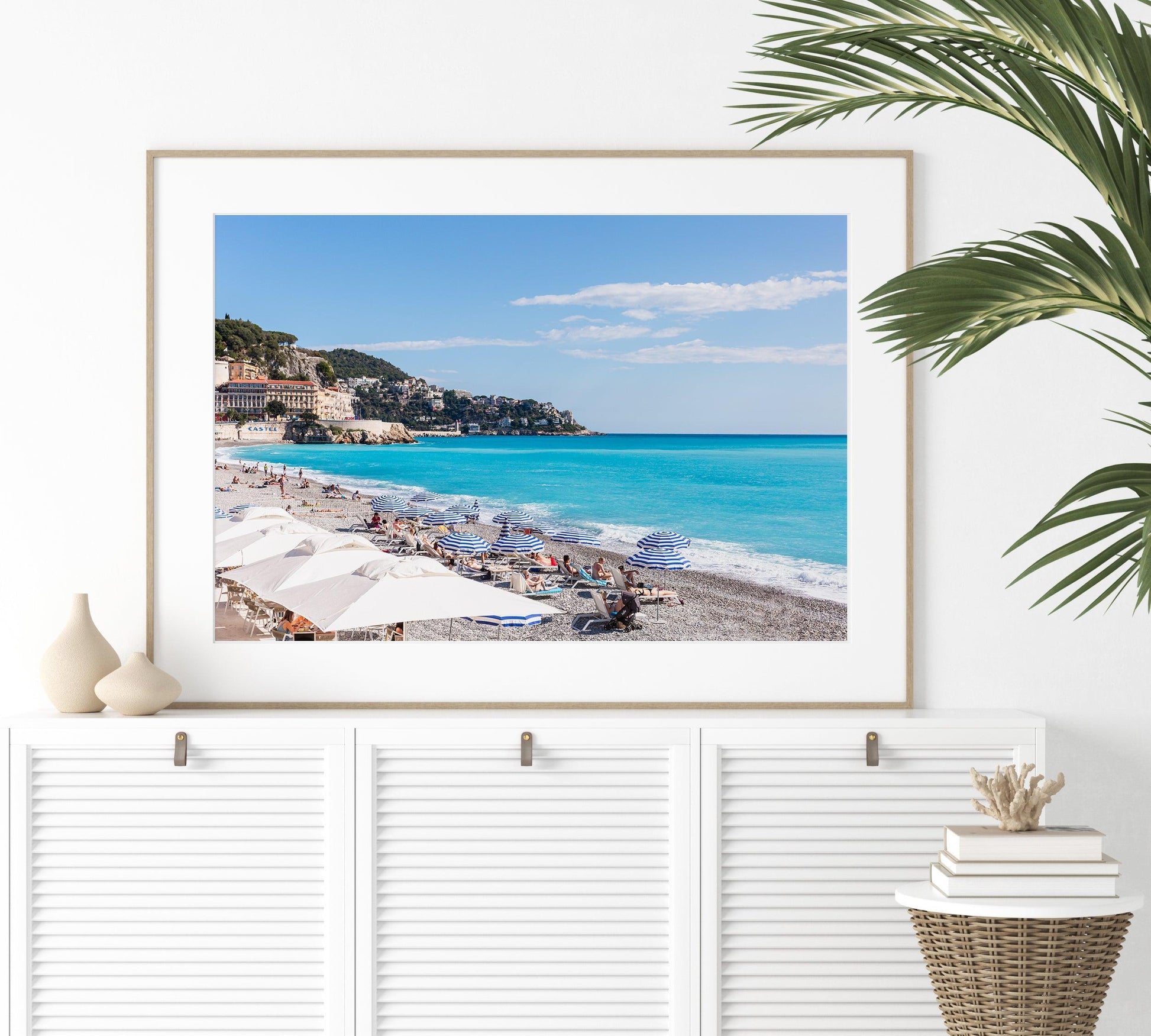 Striped Beach Umbrellas Print | French Riviera Photography Print - Departures Print Shop